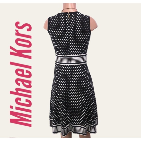 Michael Kors Simple Dot Fit & Flare Women Dress -Size S Black/White NWT - Picture 10 of 17